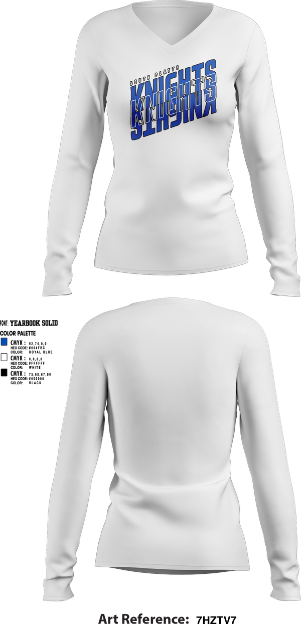 Womens Long Sleeve Vneck Shirt, South Platte Knights Volleyball, Women's Volleyball, Teamtime, Team time, sublimation, custom sports apparel, team uniforms, spirit wear, spiritwear, sports uniforms, custom shirts, team store, custom team store, fundraiser sports, apparel fundraiser