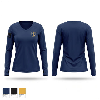 Womens Long Sleeve Vneck Shirt, Walker River police Department, Police, Teamtime, Team time, sublimation, custom sports apparel, team uniforms, spirit wear, spiritwear, sports uniforms, custom shirts, team store, custom team store, fundraiser sports, apparel fundraiser