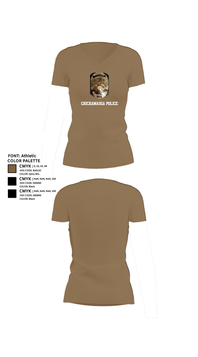 Chickamauga Police 51367773 Women's Short Sleeve V-neck Shirt - 4