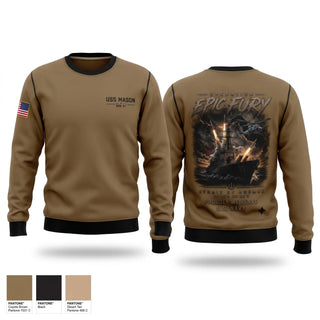 Crew Neck Sweatshirt, USS MASON, Navy, Teamtime, Team time, sublimation, custom sports apparel, team uniforms, spirit wear, spiritwear, sports uniforms, custom shirts, team store, custom team store, fundraiser sports, apparel fundraiser