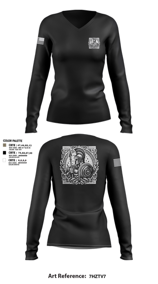 Womens Long Sleeve Vneck Shirt, Detachment 9, Army, Teamtime, Team time, sublimation, custom sports apparel, team uniforms, spirit wear, spiritwear, sports uniforms, custom shirts, team store, custom team store, fundraiser sports, apparel fundraiser