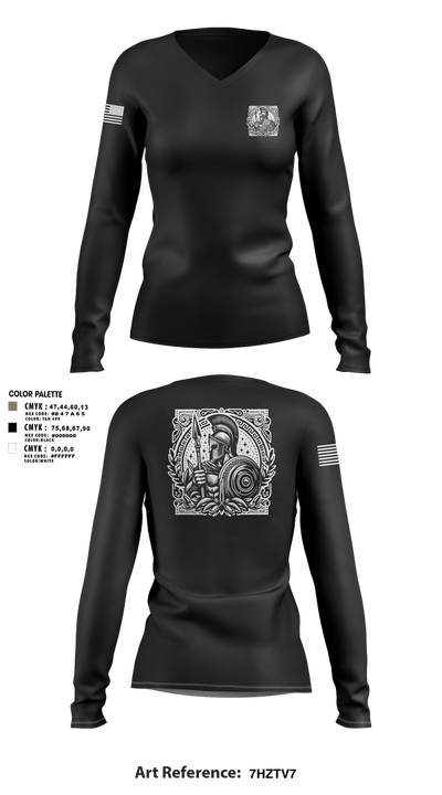 Detachment 9 10001787 Women's Long Sleeve V-neck Shirt - 3