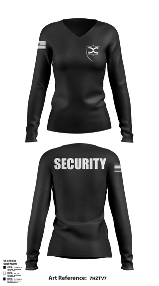 Womens Long Sleeve Vneck Shirt, Delta Security Company LLC., , Teamtime, Team time, sublimation, custom sports apparel, team uniforms, spirit wear, spiritwear, sports uniforms, custom shirts, team store, custom team store, fundraiser sports, apparel fundraiser