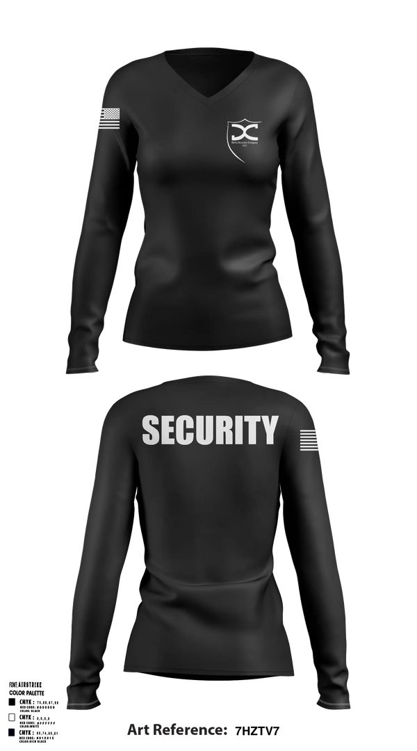 Womens Long Sleeve Vneck Shirt, Delta Security Company LLC., , Teamtime, Team time, sublimation, custom sports apparel, team uniforms, spirit wear, spiritwear, sports uniforms, custom shirts, team store, custom team store, fundraiser sports, apparel fundraiser