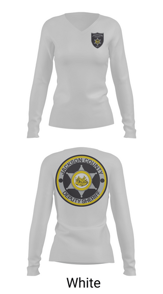 Womens Long Sleeve Vneck Shirt, Jackson County SD, Police, Teamtime, Team time, sublimation, custom sports apparel, team uniforms, spirit wear, spiritwear, sports uniforms, custom shirts, team store, custom team store, fundraiser sports, apparel fundraiser