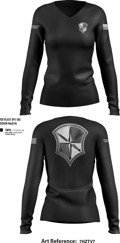 CPD 25599118 Women's Long Sleeve V-neck Shirt - 101