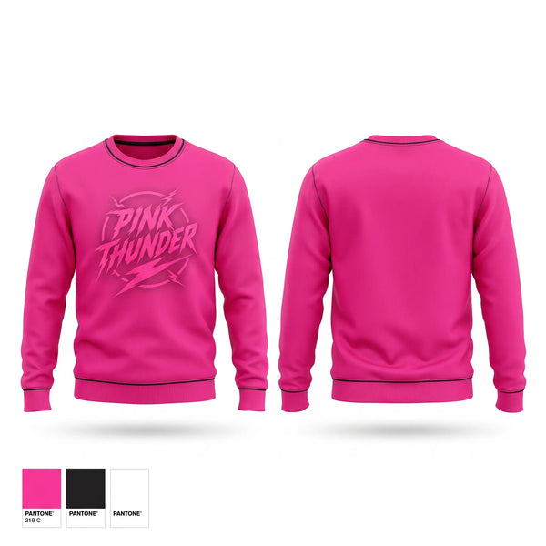 Crew Neck Sweatshirt, Pink Thunder, Softball, Teamtime, Team time, sublimation, custom sports apparel, team uniforms, spirit wear, spiritwear, sports uniforms, custom shirts, team store, custom team store, fundraiser sports, apparel fundraiser