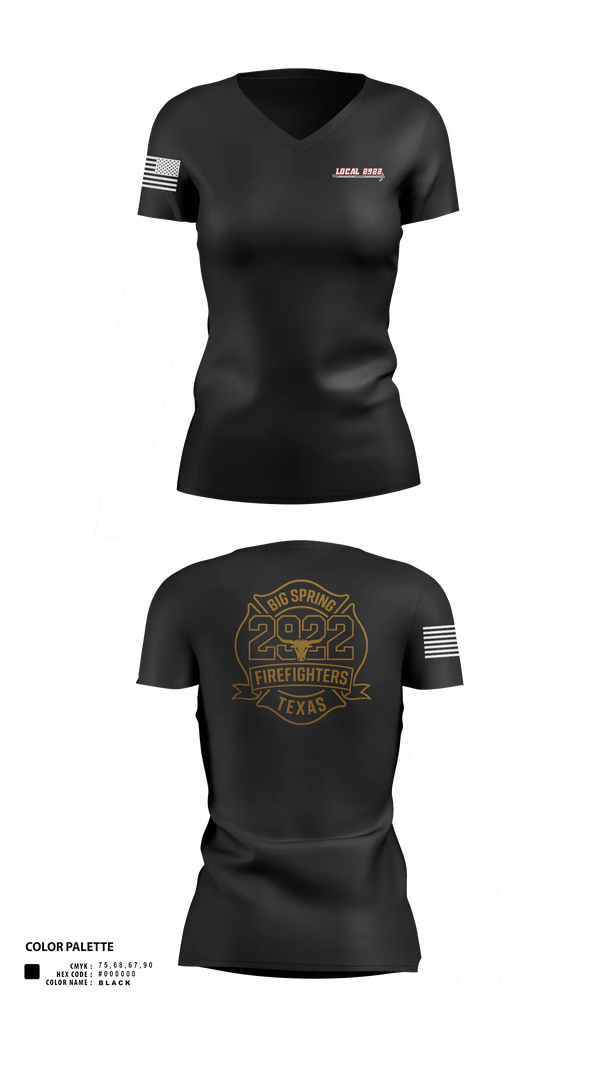 Womens Short Sleeve Vneck Shirt, Local 2922, Fire Department, Teamtime, Team time, sublimation, custom sports apparel, team uniforms, spirit wear, spiritwear, sports uniforms, custom shirts, team store, custom team store, fundraiser sports, apparel fundraiser