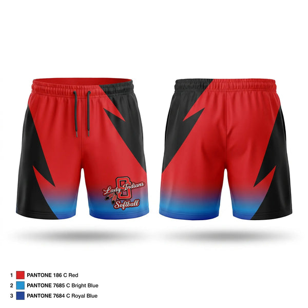 Athletic Shorts With Pockets, Sissonville Lady Indians, Softball, Teamtime, Team time, sublimation, custom sports apparel, team uniforms, spirit wear, spiritwear, sports uniforms, custom shirts, team store, custom team store, fundraiser sports, apparel fundraiser