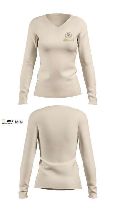 EMMBROCK COMMUNITY SERVICES Women's Long Sleeve V-neck Shirt - 100