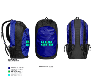Gear Bag, SA River Monsters, Baseball, Teamtime, Team time, sublimation, custom sports apparel, team uniforms, spirit wear, spiritwear, sports uniforms, custom shirts, team store, custom team store, fundraiser sports, apparel fundraiser