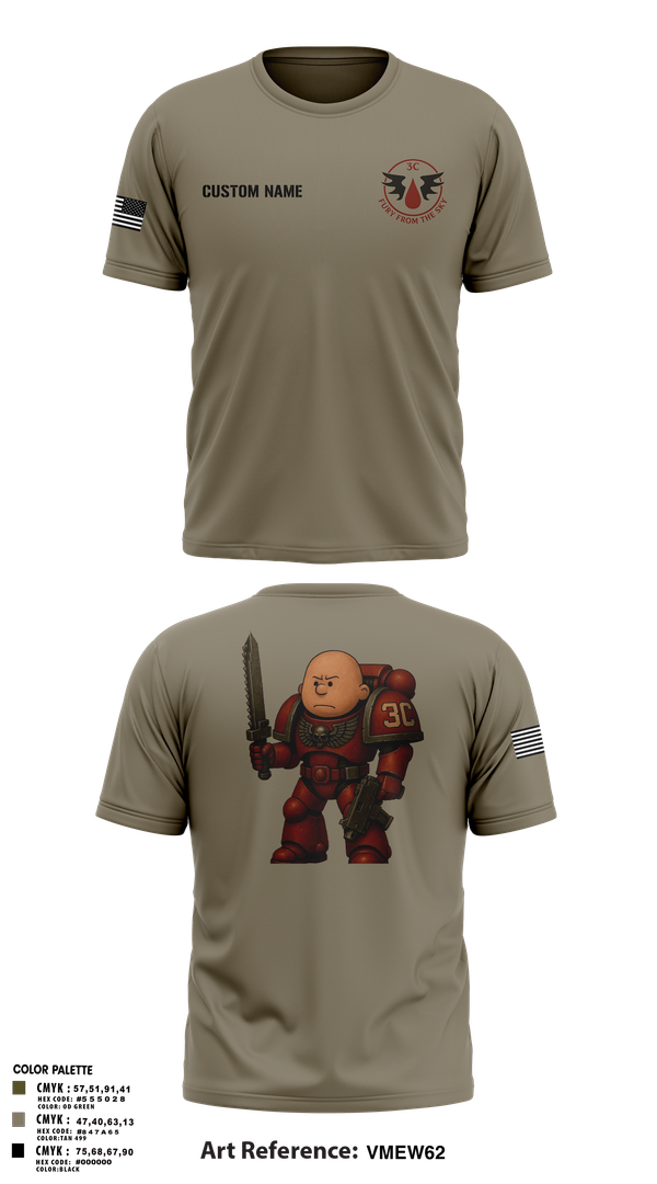 Old School Cotton Feel Shirt, CCo, 1-508PIR (OG), Army, Teamtime, Team time, sublimation, custom sports apparel, team uniforms, spirit wear, spiritwear, sports uniforms, custom shirts, team store, custom team store, fundraiser sports, apparel fundraiser