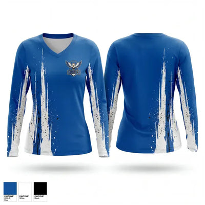 Old Orchard Beach High School Baseball 55307595 Women's Long Sleeve V-neck Shirt - 1