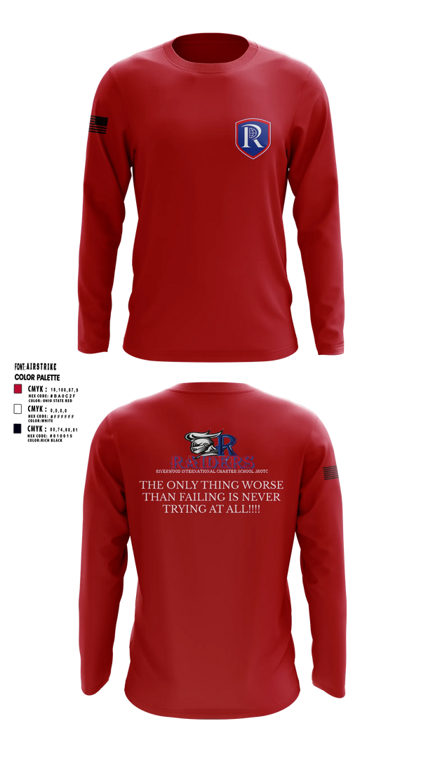 Long Sleeve Performance Shirt, RICS Raiders, Army, Teamtime, Team time, sublimation, custom sports apparel, team uniforms, spirit wear, spiritwear, sports uniforms, custom shirts, team store, custom team store, fundraiser sports, apparel fundraiser
