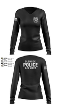 GLENCOE POLICE DEPARTMENT K9 67742238 Women's Long Sleeve V-neck Shirt - 3