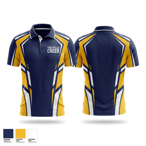 Short Sleeve Performance Polo, The Ville Cheer, Cheer, Teamtime, Team time, sublimation, custom sports apparel, team uniforms, spirit wear, spiritwear, sports uniforms, custom shirts, team store, custom team store, fundraiser sports, apparel fundraiser