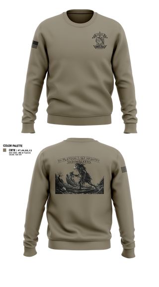 Crew Neck Sweatshirt, Bco 1-167IN, Army, Teamtime, Team time, sublimation, custom sports apparel, team uniforms, spirit wear, spiritwear, sports uniforms, custom shirts, team store, custom team store, fundraiser sports, apparel fundraiser