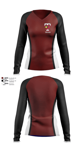 Womens Long Sleeve Vneck Shirt, Triad, , Teamtime, Team time, sublimation, custom sports apparel, team uniforms, spirit wear, spiritwear, sports uniforms, custom shirts, team store, custom team store, fundraiser sports, apparel fundraiser