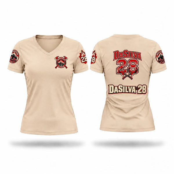 Boston Fire Department Women's Short Sleeve V-neck Shirt - 1