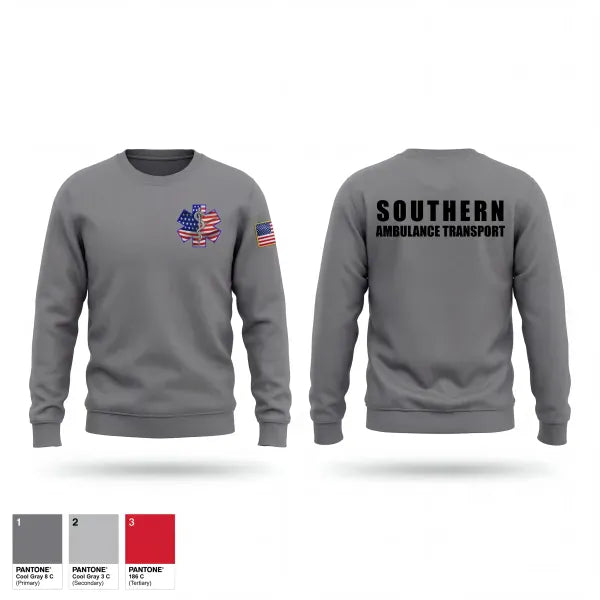 Crew Neck Sweatshirt, Southern Ambulance Transport, EMS/EMT, Teamtime, Team time, sublimation, custom sports apparel, team uniforms, spirit wear, spiritwear, sports uniforms, custom shirts, team store, custom team store, fundraiser sports, apparel fundraiser