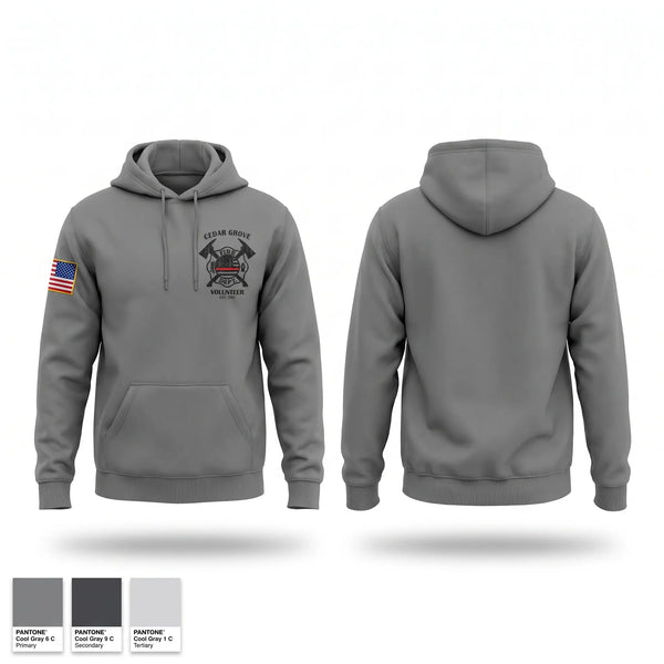 Hoodie, Cedar Grove Volunteer Fire Dept, Fire Department, Teamtime, Team time, sublimation, custom sports apparel, team uniforms, spirit wear, spiritwear, sports uniforms, custom shirts, team store, custom team store, fundraiser sports, apparel fundraiser