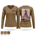 Battleship Wisconsin Div Women's Long Sleeve V-neck Shirt - 1