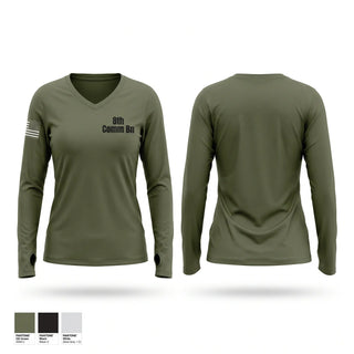 Womens Long Sleeve Vneck Shirt, 8th Comm Bn, Marines, Teamtime, Team time, sublimation, custom sports apparel, team uniforms, spirit wear, spiritwear, sports uniforms, custom shirts, team store, custom team store, fundraiser sports, apparel fundraiser