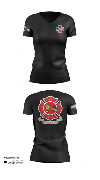 Womens Short Sleeve Vneck Shirt, Company 52, Fire Department, Teamtime, Team time, sublimation, custom sports apparel, team uniforms, spirit wear, spiritwear, sports uniforms, custom shirts, team store, custom team store, fundraiser sports, apparel fundraiser