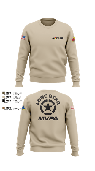 Crew Neck Sweatshirt, Lone Star MVPA, , Teamtime, Team time, sublimation, custom sports apparel, team uniforms, spirit wear, spiritwear, sports uniforms, custom shirts, team store, custom team store, fundraiser sports, apparel fundraiser