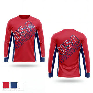 Long Sleeve Performance Shirt, USA Softball of Alaska, Softball, Teamtime, Team time, sublimation, custom sports apparel, team uniforms, spirit wear, spiritwear, sports uniforms, custom shirts, team store, custom team store, fundraiser sports, apparel fundraiser