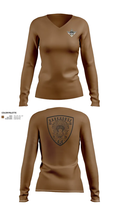 D/4-4 32543921 Women's Long Sleeve V-neck Shirt - 121