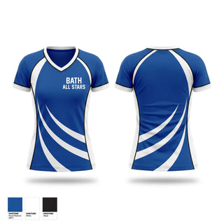 Womens Short Sleeve Vneck Shirt, Bath All Stars, Baseball, Teamtime, Team time, sublimation, custom sports apparel, team uniforms, spirit wear, spiritwear, sports uniforms, custom shirts, team store, custom team store, fundraiser sports, apparel fundraiser