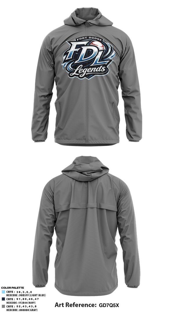 Windbreaker, Fort Dodge Legends, Baseball, Teamtime, Team time, sublimation, custom sports apparel, team uniforms, spirit wear, spiritwear, sports uniforms, custom shirts, team store, custom team store, fundraiser sports, apparel fundraiser