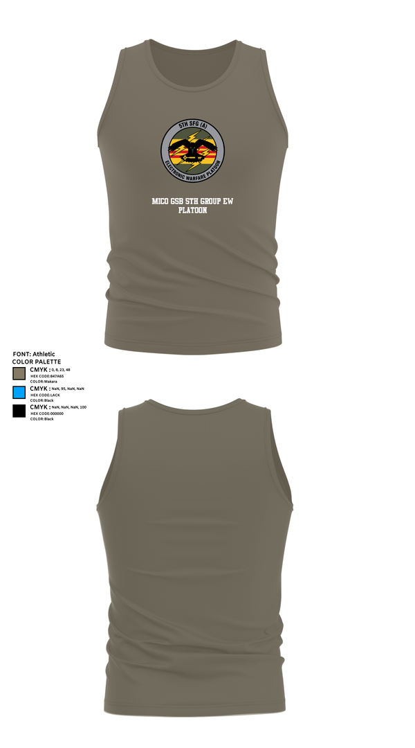 Tank Top, MICO GSB 5TH GROUP EW PLATOON, , Teamtime, Team time, sublimation, custom sports apparel, team uniforms, spirit wear, spiritwear, sports uniforms, custom shirts, team store, custom team store, fundraiser sports, apparel fundraiser