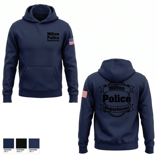 Hoodie, Milton Police Department, Police, Teamtime, Team time, sublimation, custom sports apparel, team uniforms, spirit wear, spiritwear, sports uniforms, custom shirts, team store, custom team store, fundraiser sports, apparel fundraiser
