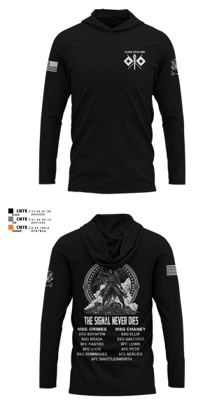 Long Sleeve hooded sunshirt, Senior Leaders Course FY26-009, Army, Teamtime, Team time, sublimation, custom sports apparel, team uniforms, spirit wear, spiritwear, sports uniforms, custom shirts, team store, custom team store, fundraiser sports, apparel fundraiser