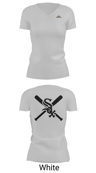 Womens Short Sleeve Vneck Shirt, Bessemer White Sox, Baseball, Teamtime, Team time, sublimation, custom sports apparel, team uniforms, spirit wear, spiritwear, sports uniforms, custom shirts, team store, custom team store, fundraiser sports, apparel fundraiser