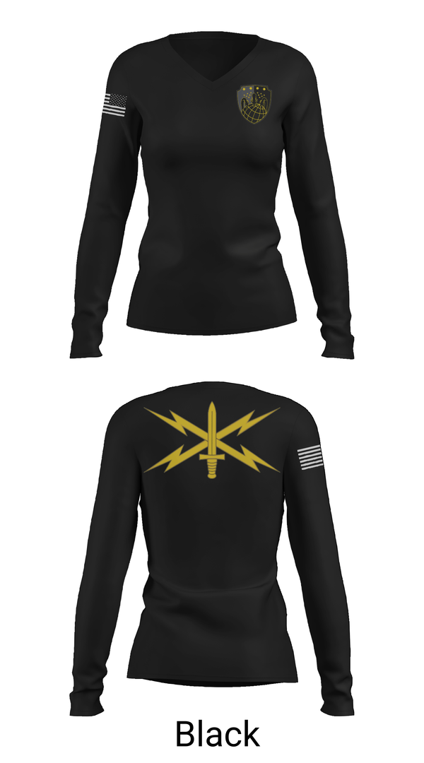 Womens Long Sleeve Vneck Shirt, 11th Cyber BN, Army, Teamtime, Team time, sublimation, custom sports apparel, team uniforms, spirit wear, spiritwear, sports uniforms, custom shirts, team store, custom team store, fundraiser sports, apparel fundraiser