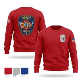Crew Neck Sweatshirt, Easley Fire Department, Fire Department, Teamtime, Team time, sublimation, custom sports apparel, team uniforms, spirit wear, spiritwear, sports uniforms, custom shirts, team store, custom team store, fundraiser sports, apparel fundraiser