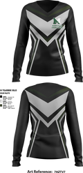 Minnechaug Regional High School Cheer 84223142 Women's Long Sleeve V-neck Shirt - 1