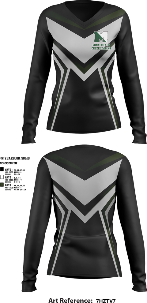 Womens Long Sleeve Vneck Shirt, Minnechaug Regional High School Cheer, Cheer, Teamtime, Team time, sublimation, custom sports apparel, team uniforms, spirit wear, spiritwear, sports uniforms, custom shirts, team store, custom team store, fundraiser sports, apparel fundraiser