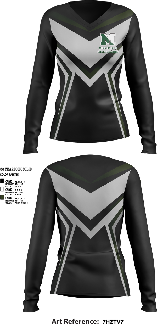 Womens Long Sleeve Vneck Shirt, Minnechaug Regional High School Cheer, Cheer, Teamtime, Team time, sublimation, custom sports apparel, team uniforms, spirit wear, spiritwear, sports uniforms, custom shirts, team store, custom team store, fundraiser sports, apparel fundraiser