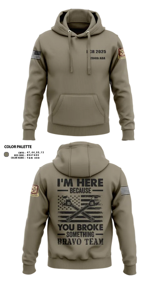 Hoodie, 1/204th ADA, , Teamtime, Team time, sublimation, custom sports apparel, team uniforms, spirit wear, spiritwear, sports uniforms, custom shirts, team store, custom team store, fundraiser sports, apparel fundraiser
