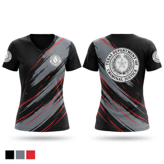Womens Short Sleeve Vneck Shirt, Texas Department of Criminal Justice, , Teamtime, Team time, sublimation, custom sports apparel, team uniforms, spirit wear, spiritwear, sports uniforms, custom shirts, team store, custom team store, fundraiser sports, apparel fundraiser