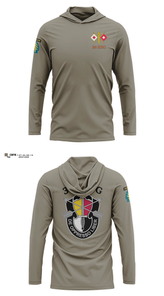 Long Sleeve hooded sunshirt, S6 HHC 3SFG(A), Army, Teamtime, Team time, sublimation, custom sports apparel, team uniforms, spirit wear, spiritwear, sports uniforms, custom shirts, team store, custom team store, fundraiser sports, apparel fundraiser