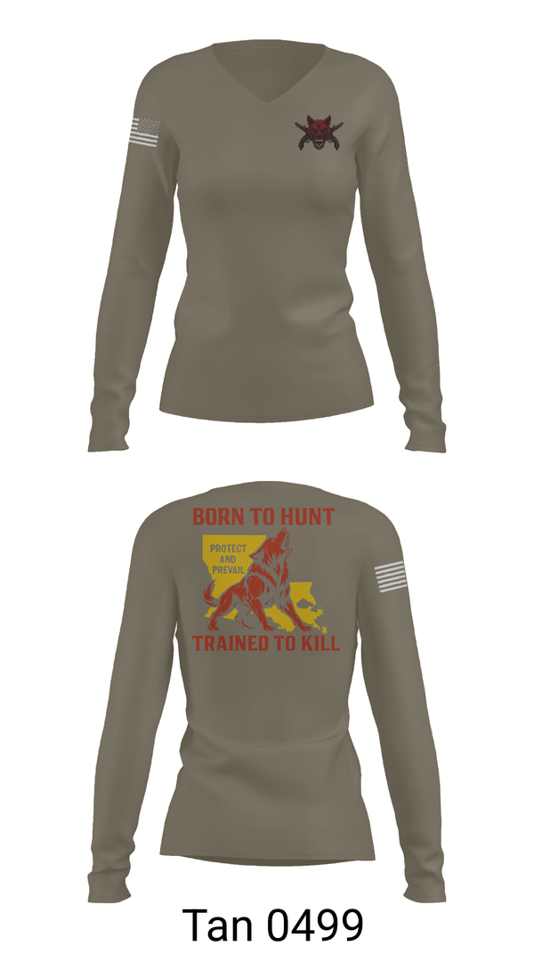 Womens Long Sleeve Vneck Shirt, 239th Military Police Company, , Teamtime, Team time, sublimation, custom sports apparel, team uniforms, spirit wear, spiritwear, sports uniforms, custom shirts, team store, custom team store, fundraiser sports, apparel fundraiser