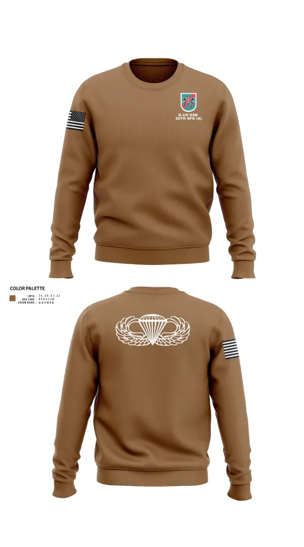 Crew Neck Sweatshirt, B.CO GSB 20th SFG(A), , Teamtime, Team time, sublimation, custom sports apparel, team uniforms, spirit wear, spiritwear, sports uniforms, custom shirts, team store, custom team store, fundraiser sports, apparel fundraiser
