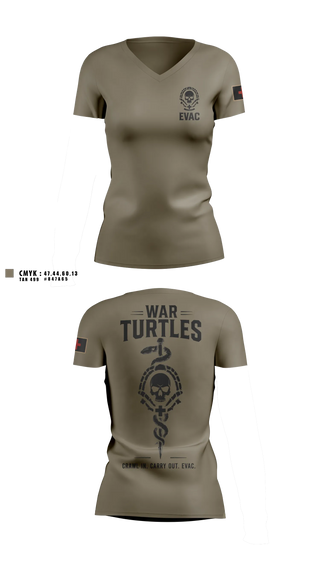 Womens Short Sleeve Vneck Shirt, War turtles, Army, Teamtime, Team time, sublimation, custom sports apparel, team uniforms, spirit wear, spiritwear, sports uniforms, custom shirts, team store, custom team store, fundraiser sports, apparel fundraiser