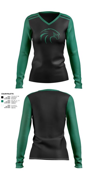 NSU Riverhawks Football 89263546 Women's Long Sleeve V-neck Shirt - 41