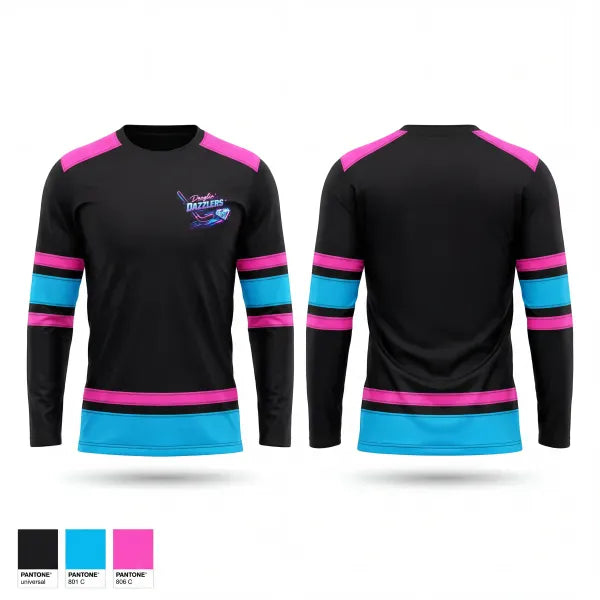 Long Sleeve Performance Shirt, Danglin’ Dazzlers, Ice Hockey, Teamtime, Team time, sublimation, custom sports apparel, team uniforms, spirit wear, spiritwear, sports uniforms, custom shirts, team store, custom team store, fundraiser sports, apparel fundraiser